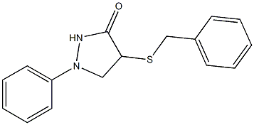 1-フェニル-4-ベンジルチオピラゾリジン-3-オン 化学構造式