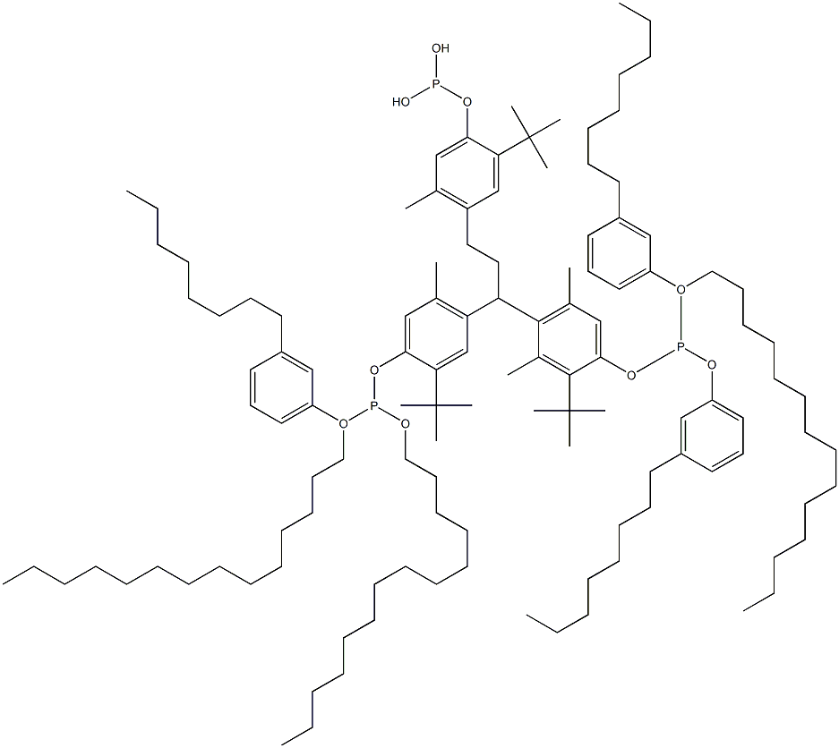  [3-Methyl-1,1,3-propanetriyltris(2-tert-butyl-5-methyl-4,1-phenyleneoxy)]tris(phosphonous acid)O,O',O''-tritetradecyl O,O',O''-tris(3-octylphenyl) ester