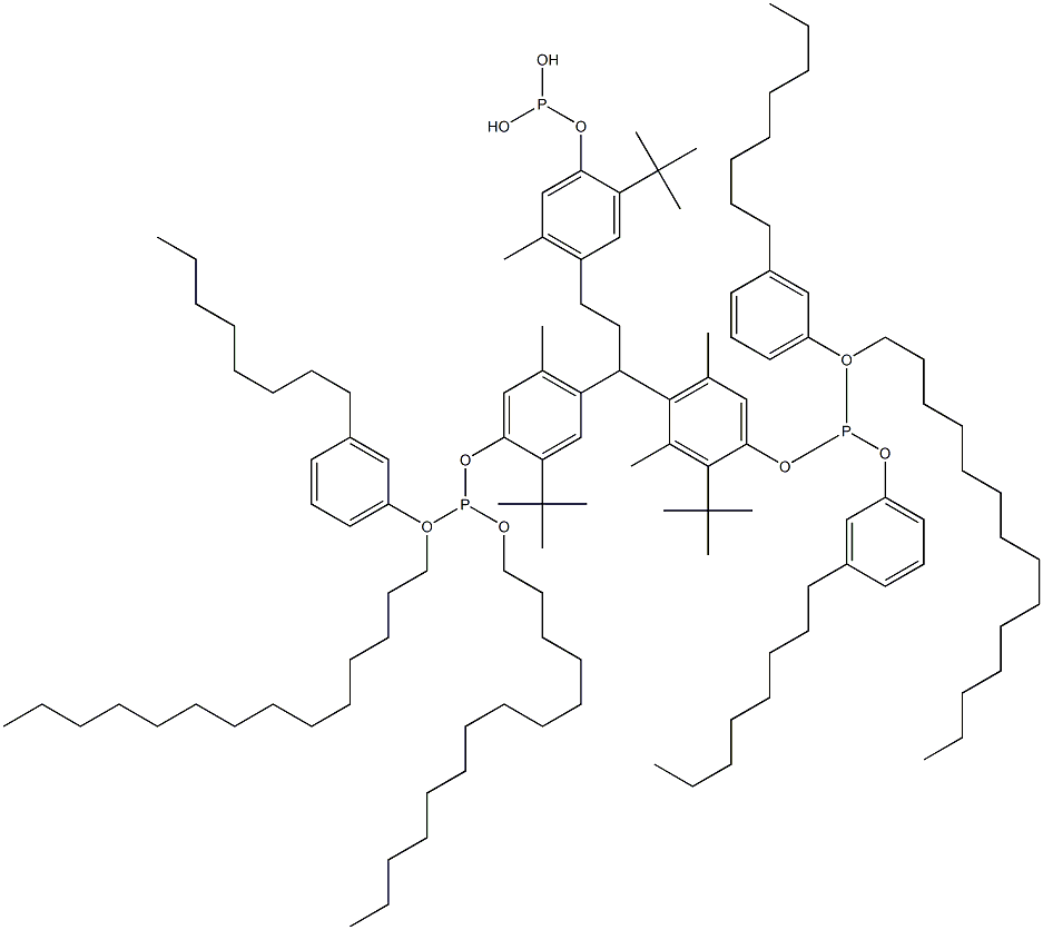 [3-Methyl-1,1,3-propanetriyltris(2-tert-butyl-5-methyl-4,1-phenyleneoxy)]tris(phosphonous acid)O,O',O''-tritetradecyl O,O',O''-tris(3-octylphenyl) ester