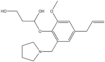 3-[4-Allyl-2-methoxy-6-(1-pyrrolidinylmethyl)phenoxy]-1,3-propanediol Structure