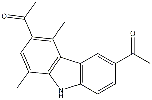 3,6-Diacetyl-1,4-dimethyl-9H-carbazole Struktur