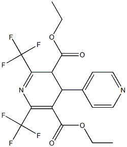 3,4-ジヒドロ-2,6-ビス(トリフルオロメチル)-4-(4-ピリジニル)ピリジン-3,5-ジカルボン酸ジエチル 化学構造式