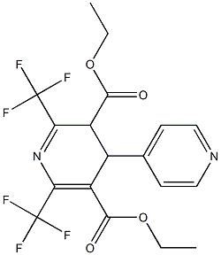 3,4-Dihydro-2,6-bis(trifluoromethyl)-4-(4-pyridinyl)pyridine-3,5-dicarboxylic acid diethyl ester 结构式