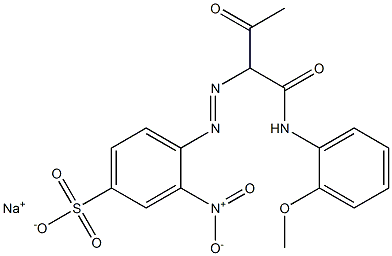 4-[1-(2-Methoxyphenylcarbamoyl)acetonylazo]-3-nitrobenzenesulfonic acid sodium salt Struktur