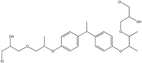 3,3'-[1-メチルエチリデンビス[4,1-フェニレンオキシ(2-メチルエチレン)オキシ]]ビス(1-クロロ-2-プロパノール) 化学構造式