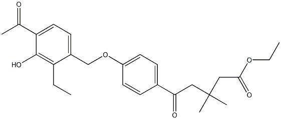 5-[4-(4-Acetyl-3-hydroxy-2-ethylbenzyloxy)phenyl]-5-oxo-3,3-dimethylpentanoic acid ethyl ester Struktur