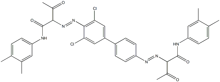 4,4'-Bis[[1-(3,4-dimethylphenylamino)-1,3-dioxobutan-2-yl]azo]-3,5-dichloro-1,1'-biphenyl Structure
