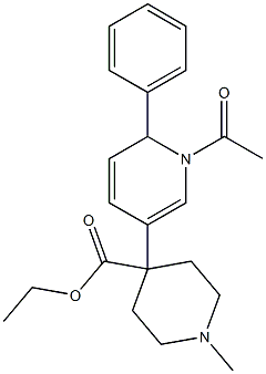 1-Methyl-4-[(1,6-dihydro-1-acetyl-6-phenylpyridin)-3-yl]piperidine-4-carboxylic acid ethyl ester,,结构式