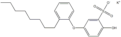 4-ヒドロキシ-2-オクチル[オキシビスベンゼン]-3-スルホン酸カリウム 化学構造式