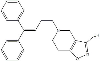 4,5,6,7-テトラヒドロ-5-(4,4-ジフェニル-3-ブテニル)イソオキサゾロ[4,5-c]ピリジン-3-オール 化学構造式