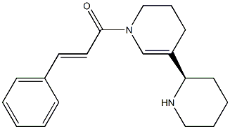 1,2,3,4-Tetrahydro-1-[(E)-1-oxo-3-phenyl-2-propenyl]-5-[(R)-2-piperidinyl]pyridine 结构式