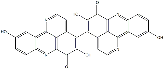 5,5',10,10'-テトラヒドロキシ[4,4'-ビ[1,7-ジアザ-6H-ベンゾ[de]アントラセン]]-6,6'-ジオン 化学構造式