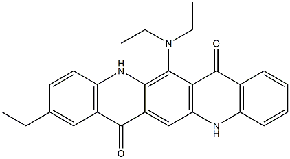 6-(Diethylamino)-2-ethyl-5,12-dihydroquino[2,3-b]acridine-7,14-dione,,结构式