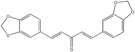 1,5-Bis(1,3-benzodioxol-5-yl)-1,4-pentadien-3-one,,结构式