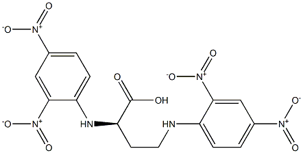 [R,(+)]-2,4-ビス(2,4-ジニトロアニリノ)酪酸 化学構造式