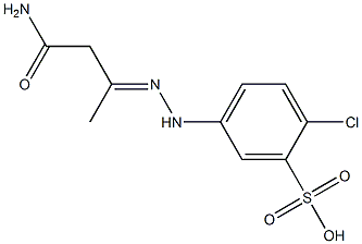 5-[N'-(2-カルバモイル-1-メチルエチリデン)ヒドラジノ]-2-クロロベンゼンスルホン酸 化学構造式