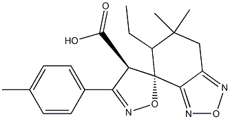 (4R,5S)-6',7'-Dihydro-6',6'-dimethyl-3-(4-methylphenyl)spiro[isoxazole-5(4H),4'(5'H)-[2,1,3]benzoxadiazole]-4-carboxylic acid ethyl ester 结构式