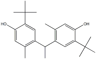 4,4'-(1,1-エタンジイル)ビス(2-tert-ブチル-5-メチルフェノール) 化学構造式