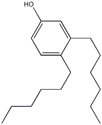 3,4-ジヘキシルフェノール 化学構造式