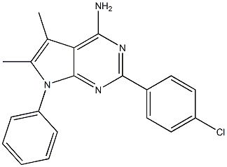 4-Amino-5,6-dimethyl-7-phenyl-2-(4-chlorophenyl)-7H-pyrrolo[2,3-d]pyrimidine,,结构式