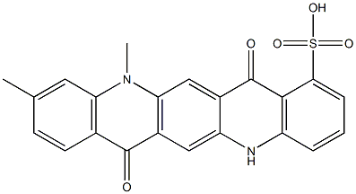 5,7,12,14-Tetrahydro-10,12-dimethyl-7,14-dioxoquino[2,3-b]acridine-1-sulfonic acid,,结构式