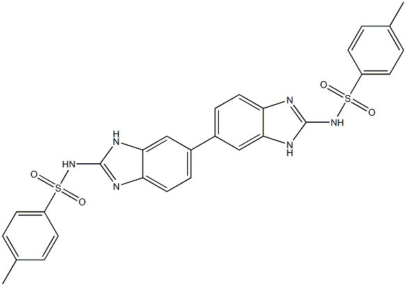 2,2'-ビス(4-メチルフェニルスルホニルアミノ)-6,6'-ビ(1H-ベンゾイミダゾール) 化学構造式
