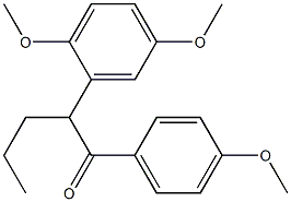 1-(4-メトキシフェニル)-2-(2,5-ジメトキシフェニル)-1-ペンタノン 化学構造式