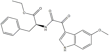 N-[[(5-Methoxy-1H-indol-3-yl)carbonyl]carbonyl]-L-phenylalanine ethyl ester 结构式