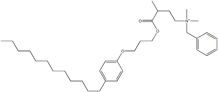 N,N-ジメチル-N-ベンジル-N-[3-[[3-(4-ドデシルフェニルオキシ)プロピル]オキシカルボニル]ブチル]アミニウム 化学構造式