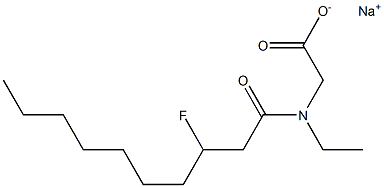N-Ethyl-N-(3-fluorodecanoyl)glycine sodium salt,,结构式