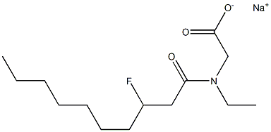 N-Ethyl-N-(3-fluorodecanoyl)glycine sodium salt Structure