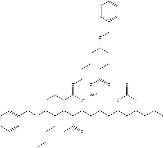 Bis(5-benzyloxy-13-acetyloxystearic acid)barium salt Structure
