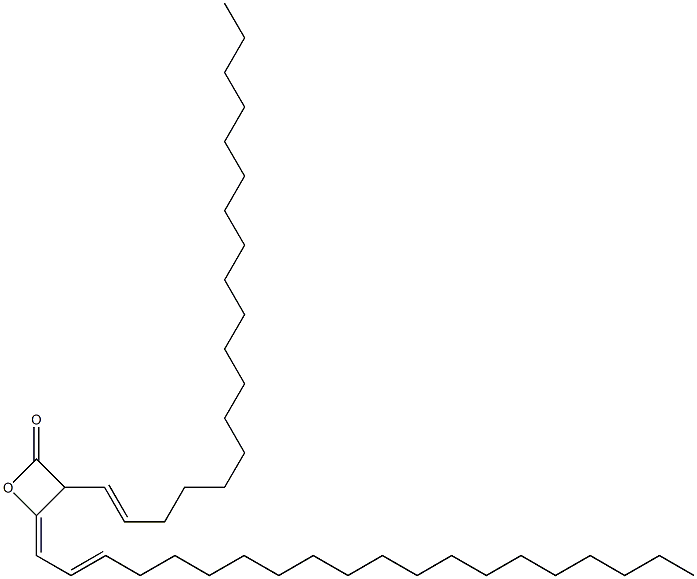 3-(1-Nonadecenyl)-4-(2-icosen-1-ylidene)oxetan-2-one Structure