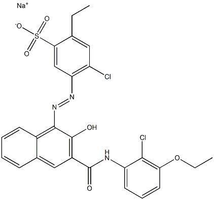 4-Chloro-2-ethyl-5-[[3-[[(2-chloro-3-ethoxyphenyl)amino]carbonyl]-2-hydroxy-1-naphtyl]azo]benzenesulfonic acid sodium salt Structure