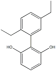 2-(2,5-Diethylphenyl)benzene-1,3-diol,,结构式