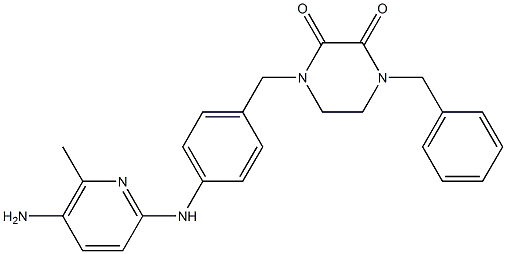 1-[4-[(5-Amino-6-methyl-2-pyridinyl)amino]benzyl]-4-benzyl-2,3-piperazinedione Structure