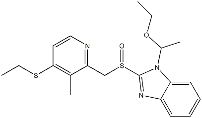 1-(1-Ethoxyethyl)-2-[(4-ethylthio-3-methyl-2-pyridinyl)methylsulfinyl]-1H-benzimidazole Structure