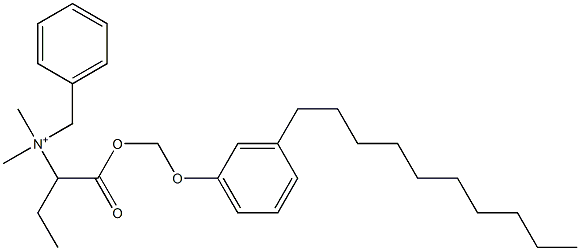 N,N-Dimethyl-N-benzyl-N-[1-[[(3-decylphenyloxy)methyl]oxycarbonyl]propyl]aminium Structure