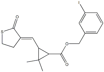 3-[[(3E)-2-Oxothiolan-3-ylidene]methyl]-2,2-dimethylcyclopropanecarboxylic acid 3-iodobenzyl ester Struktur