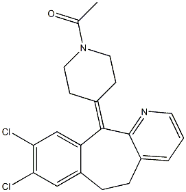 5,6-Dihydro-11-(1-acetyl-4-piperidinylidene)-8,9-dichloro-11H-benzo[5,6]cyclohepta[1,2-b]pyridine 结构式