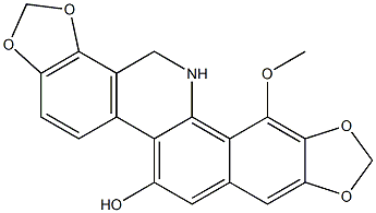 13,14-Dihydro-6-hydroxy-12-methoxy[1,3]benzodioxolo[5,6-c]-1,3-dioxolo[4,5-i]phenanthridine 结构式