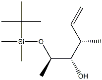 (2R,3S,4S)-2-(tert-ブチルジメチルシリルオキシ)-4-メチル-5-ヘキセン-3-オール 化学構造式