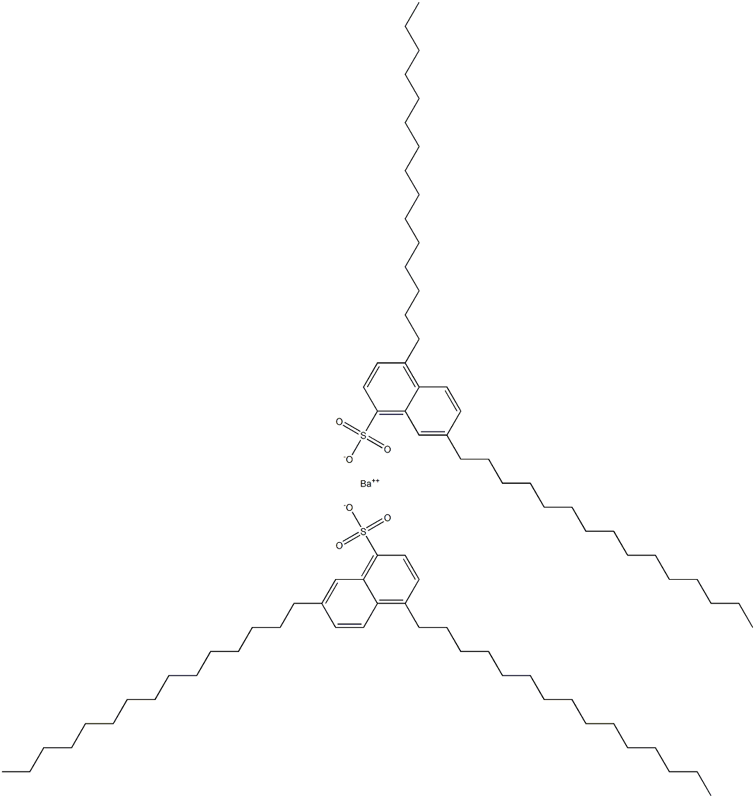 Bis(4,7-dipentadecyl-1-naphthalenesulfonic acid)barium salt Structure