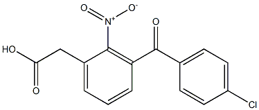 2-Nitro-3-(4-chlorobenzoyl)benzeneacetic acid Struktur