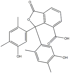 1,3-Dihydro-1,1-bis(5-hydroxy-2,4-dimethylphenyl)-3-oxoisobenzofuran-7-carboxylic acid,,结构式