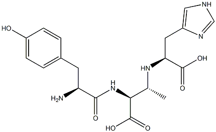 (2S,3R)-2-[(L-Tyrosyl)amino]-3-[[(1S)-2-(1H-imidazol-4-yl)-1-carboxyethyl]amino]butyric acid Struktur