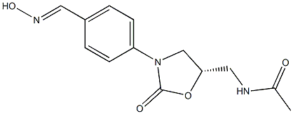 (5S)-5-Acetylaminomethyl-3-[4-hydroxyiminomethylphenyl]oxazolidin-2-one Structure