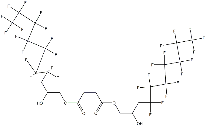 マレイン酸ビス(4,4,5,5,6,6,7,7,8,8,9,9,10,10,10-ペンタデカフルオロ-2-ヒドロキシデシル) 化学構造式