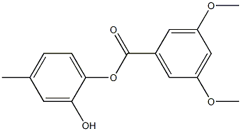 3,5-ジメトキシ安息香酸2-ヒドロキシ-4-メチルフェニル 化学構造式