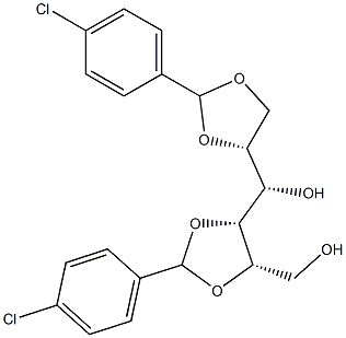 1-O,2-O:4-O,5-O-Bis(4-chlorobenzylidene)-L-glucitol Struktur